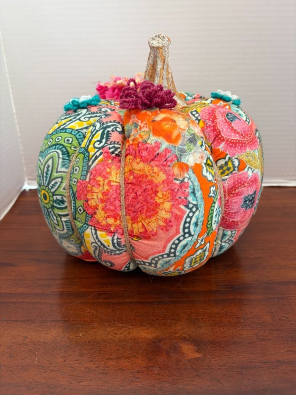 Multicolor Fabric Pumpkin, Great for Halloween and Fall, Seasonal Decor